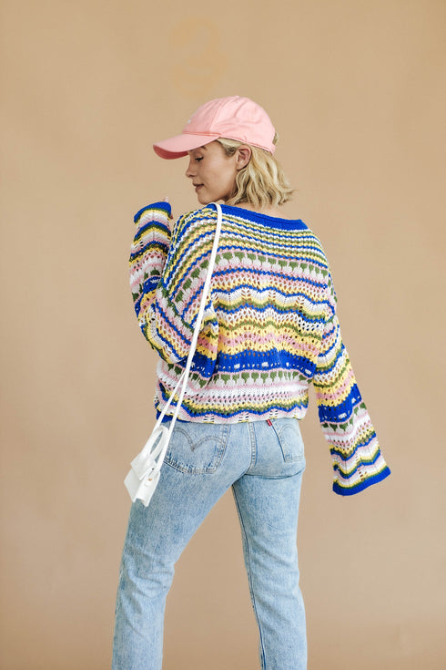 Different Strokes Knit Sweater // Cobalt